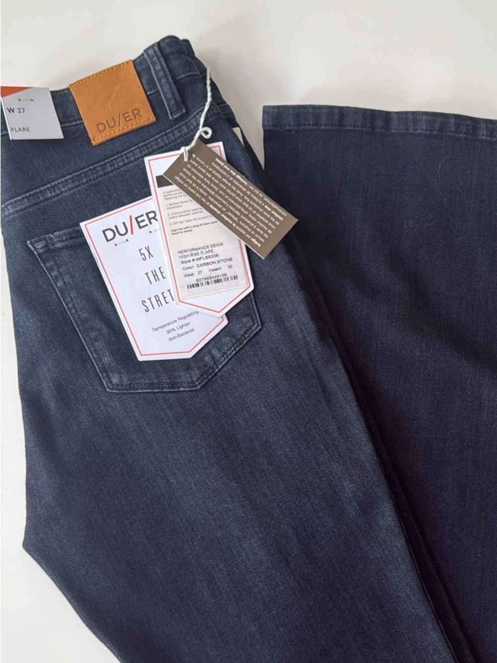 Duer Performance High-Rise Flare Jeans - Dark Blue
